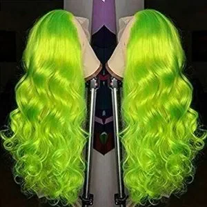 22” GREEN FLUORESCENT BODY WAVY LACE FRONT WIG  *NEW* Amazon.com : HAOKE Loose Body Wave Human Hair Wigs for Black  main image 3